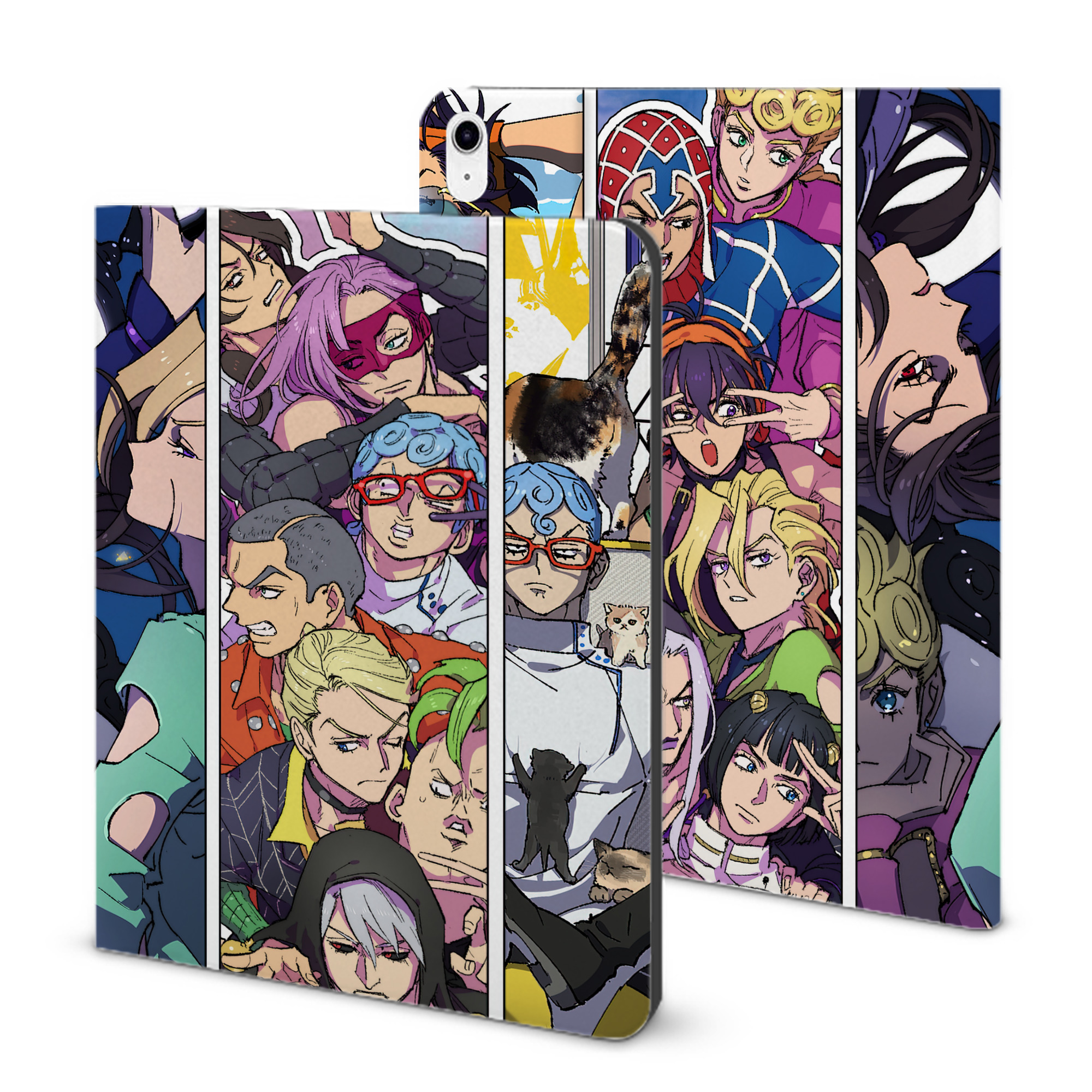 （画像用） ジョジョの奇妙な冒険 JoJo's Bizarre Adventure IPad ケース ブック型 PUレザー TPU 耐衝撃 軽量 薄型 ペン収納なし 全面保護 IPad 各モデル対応